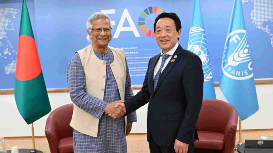 অধ্যাপক মুহাম্মদ ইউনূস ও ড. কু দোংইউর বৈঠক — গভীর সমুদ্র মৎস্য ও ফল রপ্তানি বিষয়ে আলোচনা