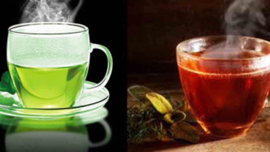 গ্রিন টি এবং লাল চা কাপ- স্বাস্থ্য উপকারিতা ও পার্থক্য