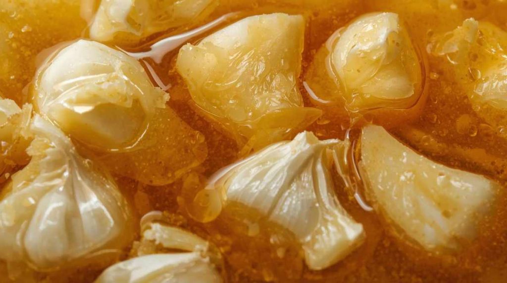 রসুন এবং মধুর মিশ্রণ, একটি প্রাকৃতিক উপাদান যা শরীরের রোগ প্রতিরোধ ক্ষমতা বৃদ্ধি করে।