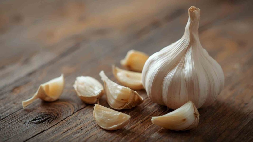 তাজা রসুনের কোয়া এবং গাঢ় রসুন, যা শরীরের জন্য অনেক উপকারী।
