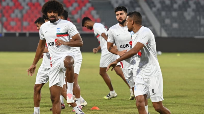 Bangladesh vs India football match players training before Asian Cup qualifier