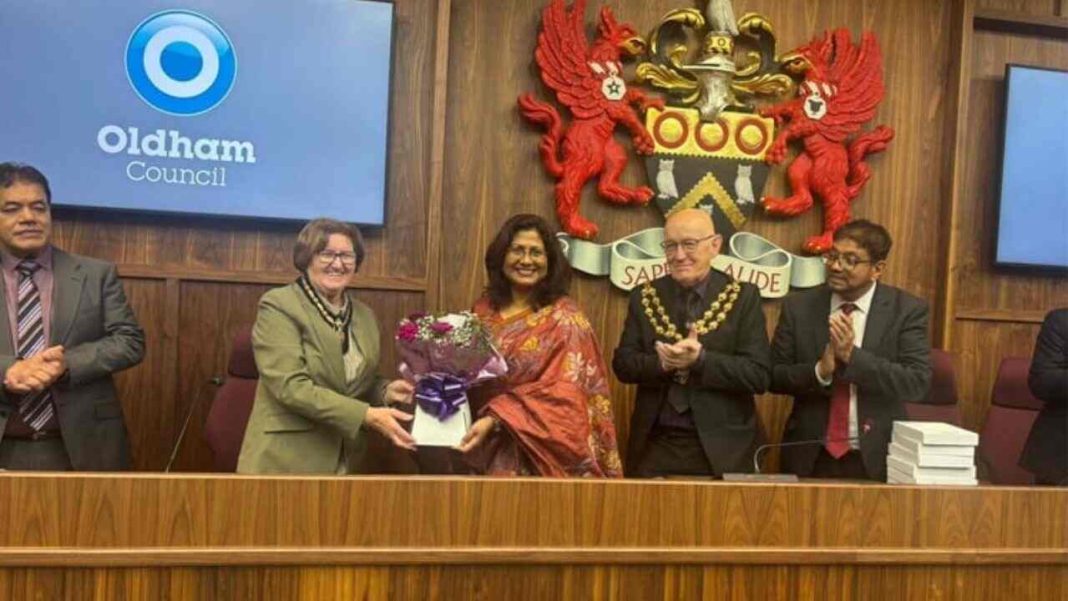 Bangladesh and UK officials discussing tourism, trade, and investment opportunities in a formal meeting.