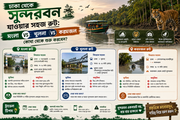 ঢাকা থেকে সুন্দরবন যাওয়ার সহজ রুট